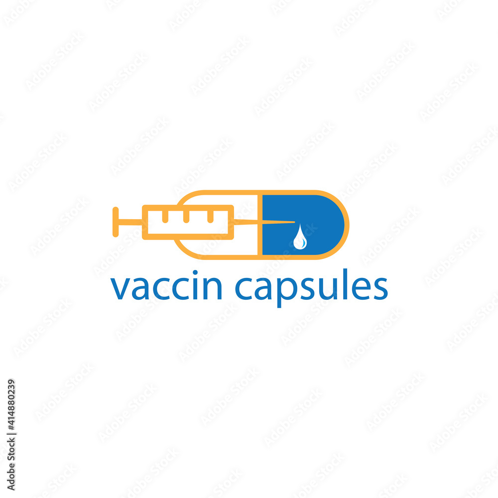 injection vaccine logo vector illustration of capsule design Stock ...