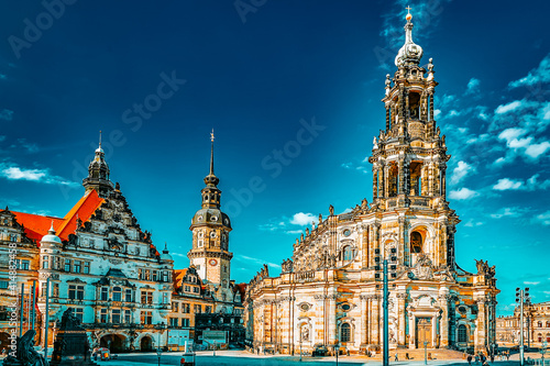 DRESDEN, GERMANY- SEPTEMBER 08, 2015 :Dresden Frauenkirche (Church of Our Lady) is a Lutheran church in Dresden. Saxony, Germany.