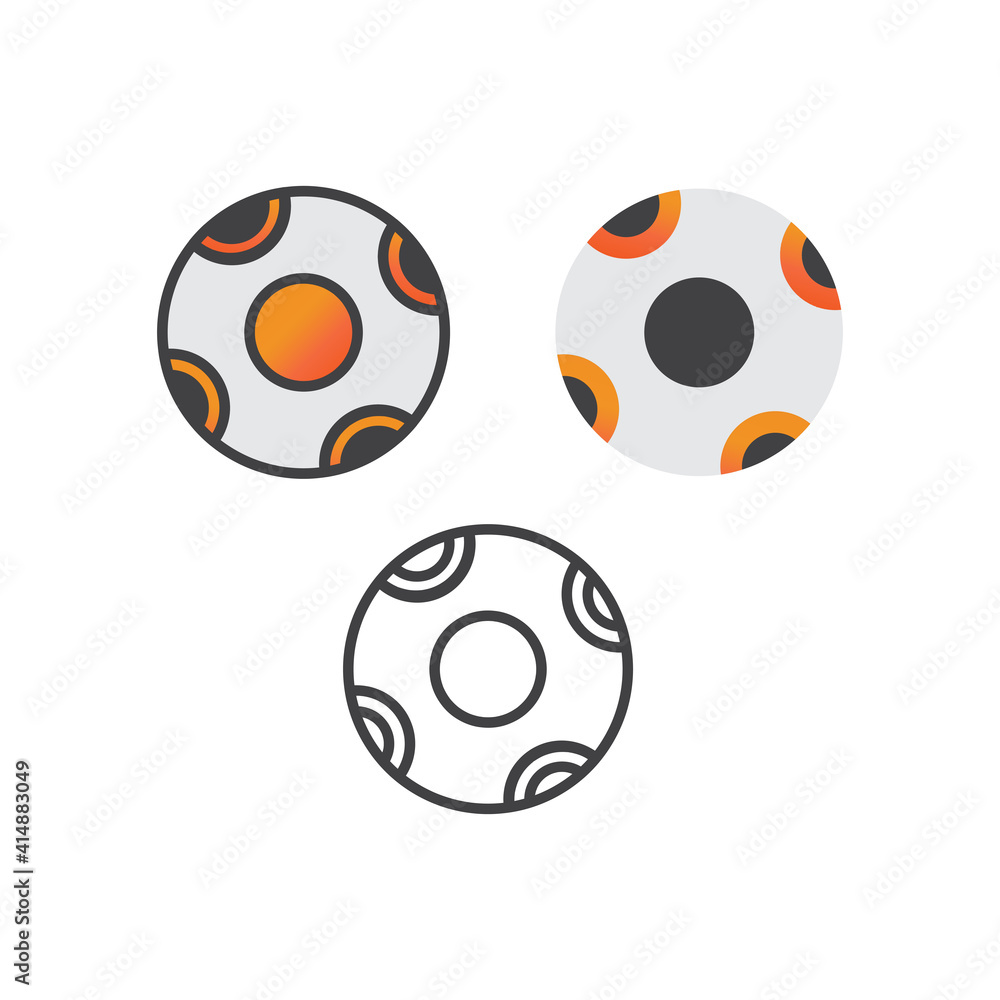 Naklejka premium soccer ball ilustration design. soccer ball icon set isolated in white background. ready use vector.