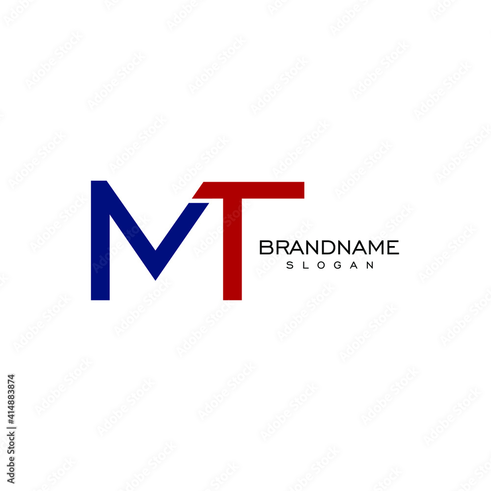 the letters MT. Monogram logo vector minimal design the letters MT. Monogram logo vector minimal design