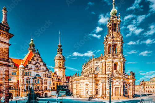 DRESDEN, GERMANY-SEPTEMBER 08, 2015 :Catholic Court Church(Katholische Hofkirche).Center of the Dresden Old Town. 