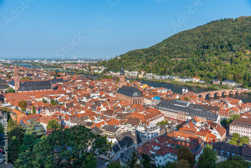 Aerial view of the old town of Heidelberg, Germany photo