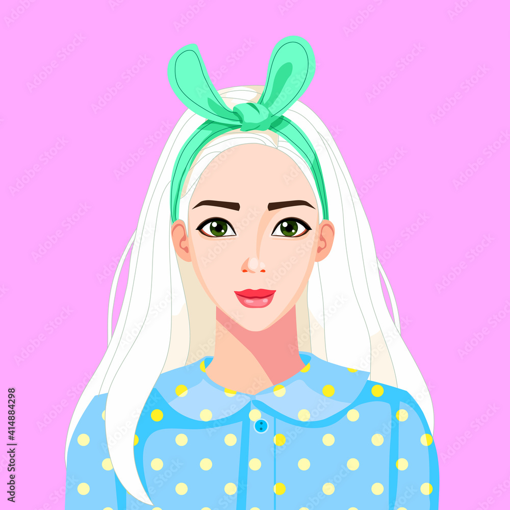 vector illustration girl with headband vector illustration girl with headband