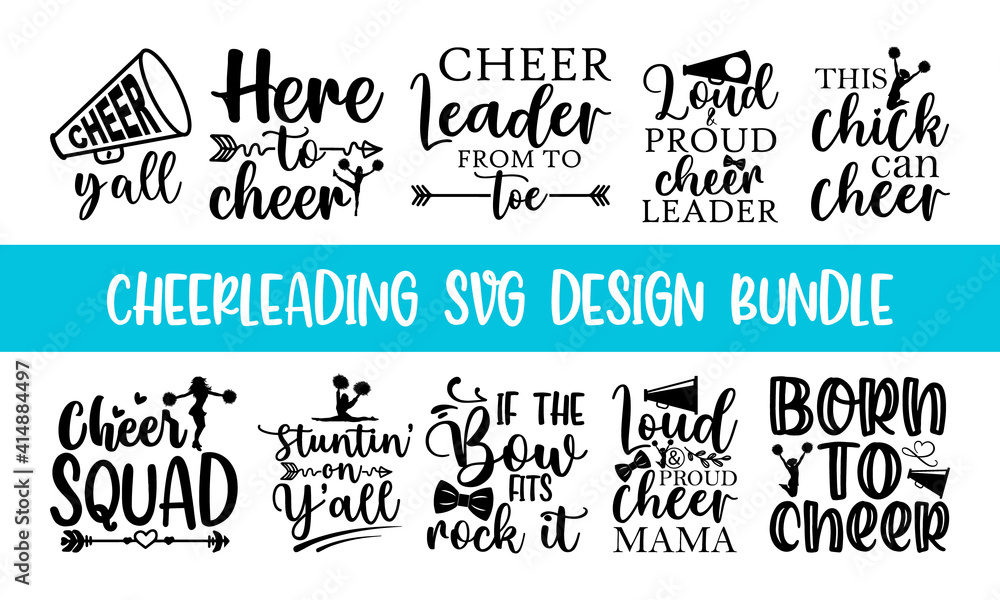 Quote Cheerleading typography set, lettering style cheerleading ...