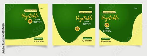Healthy food and vegetable social media post template 
