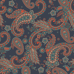 Fotobehang Paisley patronen Kalamkari paisley stof oosterse stijl  © antalogiya