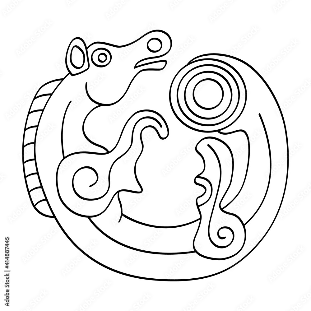 vector monochrome icon with ancient Scythian art. Symbol with animal motifs for your project vector monochrome icon with ancient Scythian art. Symbol with animal motifs for your project