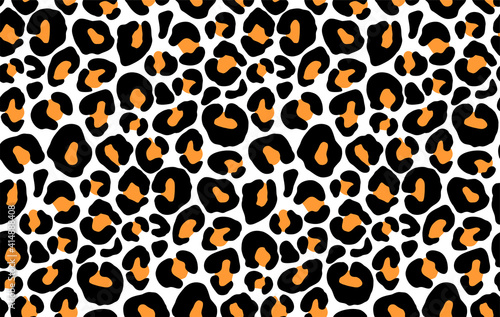 Leopard print, cheetah seamless pattern, jaguar texture. Jungle exotic background. Leo repeat vector design. Wild Animals fur illustration.