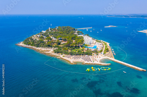 Aerial view of Saint Nikola island near Porec, Croatia