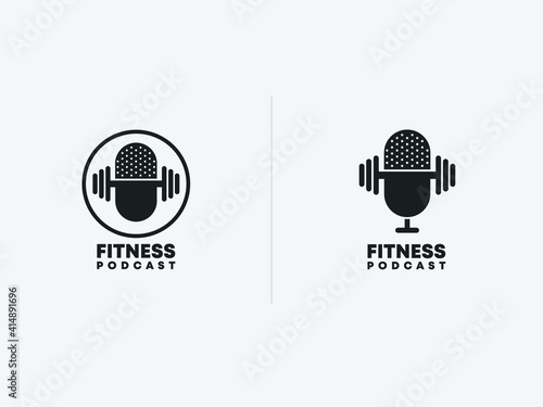 A professional modern fitness podcast logo design