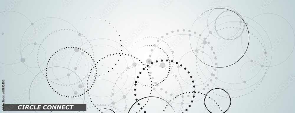 Connect dotted circle in abstract style. Graphic design template. Abstract geometric background. Graphic pattern. Dots texture. Future technology Connect dotted circle in abstract style. Graphic design template. Abstract geometric background. Graphic pattern. Dots texture. Future technology