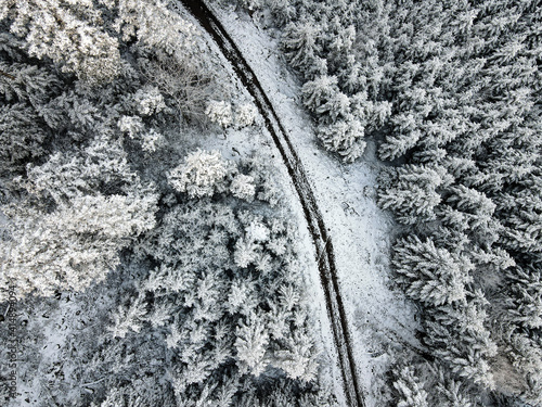 Road covered by snow