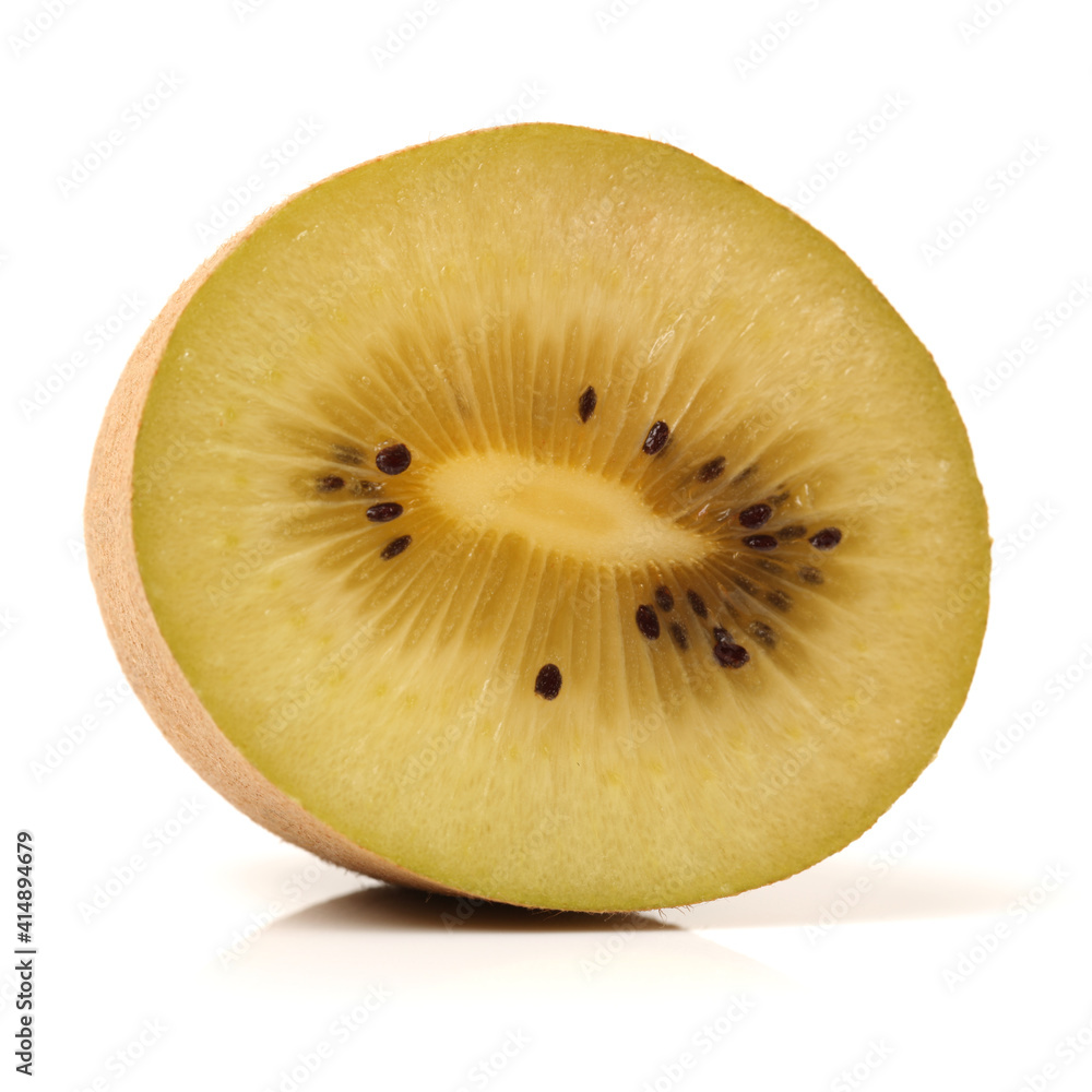 golden kiwi (Actinidia chinensis) on white background golden kiwi (Actinidia chinensis) on white background
