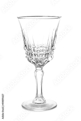 Empty clear glass for alcohol drink isolated on white
