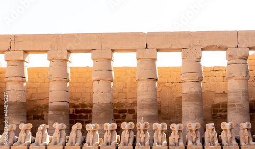 Luxor temple, a large ancient Egyptian temple complex located on the east bank of the Nile River in the city today known as Luxor (ancient Thebes). was consecrated to the god Amon-Ra photo