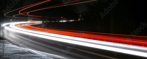 lights of cars with night. long exposure