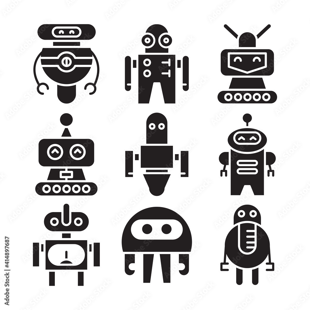 robot icon set vector illustration robot icon set vector illustration