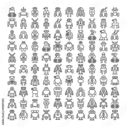 robot icons set vector illustration