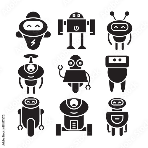 robot icon set vector illustration