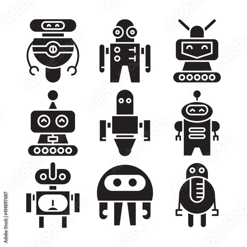 robot icon set vector illustration