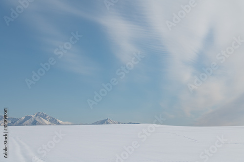 冬美瑛雪山覗く丘の上 © 大西 親文