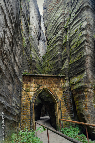 Adersbacher rock city in Krenov in the Czech Republic