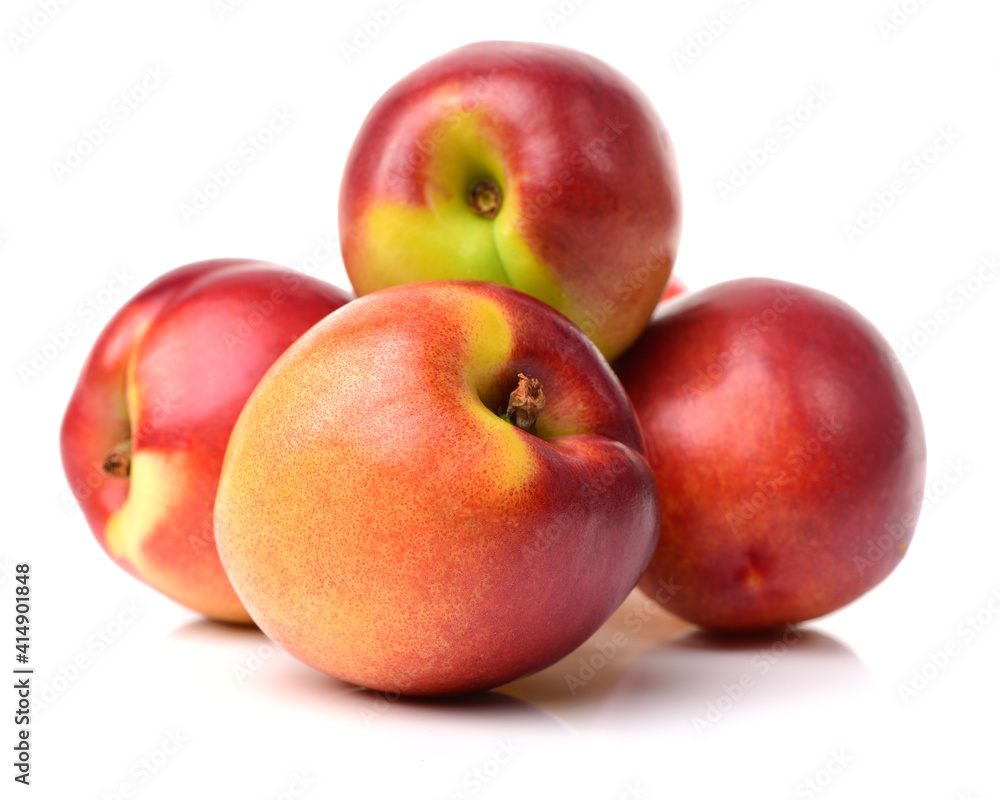 ripe peach on white background ripe peach on white background