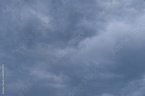 Pre-storm Cumulus clouds. Evening sky before the rain.