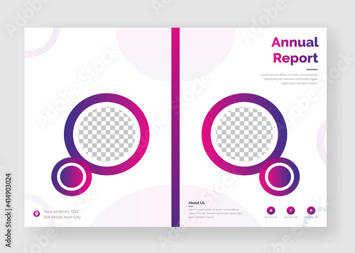 Annual report or book cover design vector templates ready for print