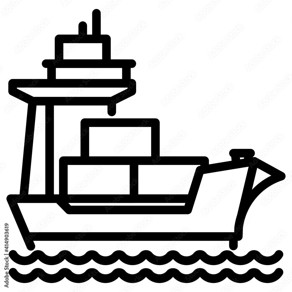Cargo boat vector best for logistics services and delivery services Cargo boat vector best for logistics services and delivery services