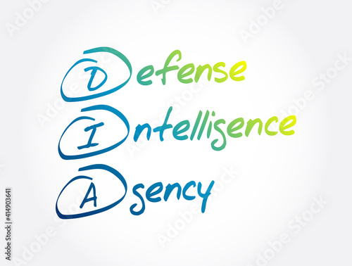 DIA - Defense Intelligence Agency acronym, concept background