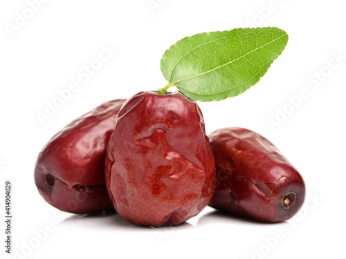jujube or chinese date on white background