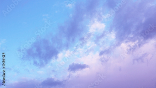 blue, and pink sky with purple clouds