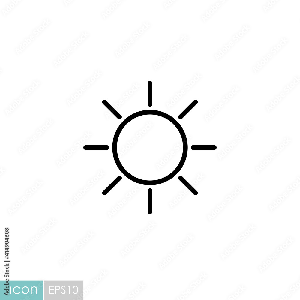 Sun vector icon. Symbol of the good weather Sun vector icon. Symbol of the good weather