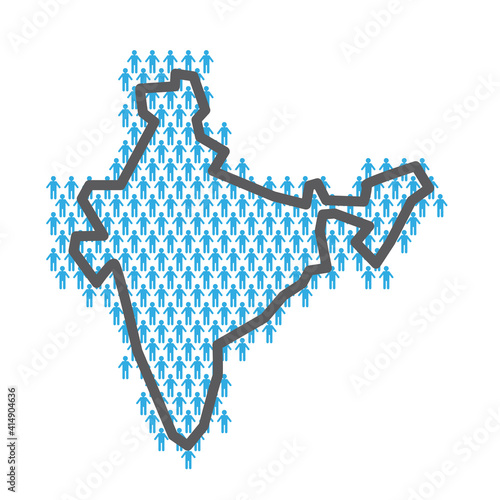 India population map. Country outline made from people figures
