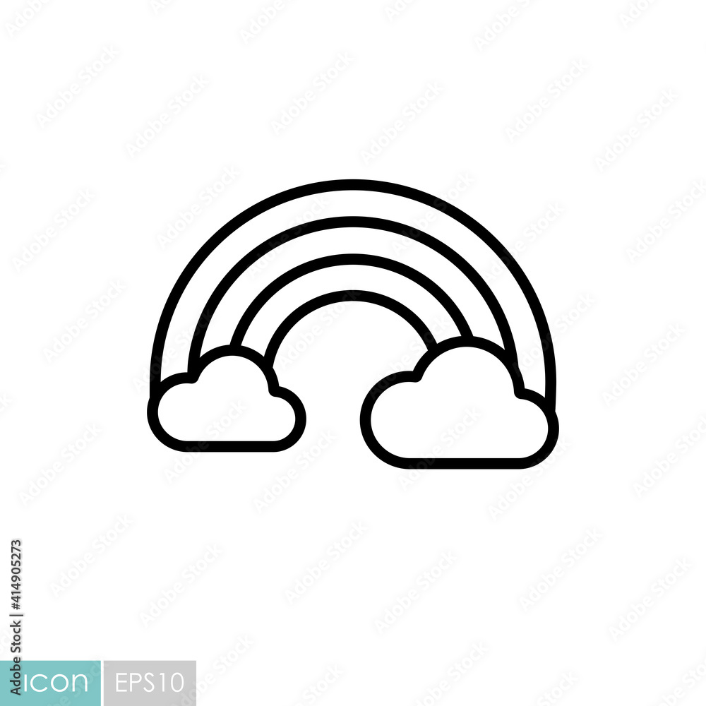 Rainbow and cloud vector icon. Weather sign Rainbow and cloud vector icon. Weather sign