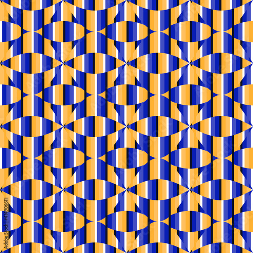 Abstract seamless pattern with optical illusion of movement. Swatch is attached