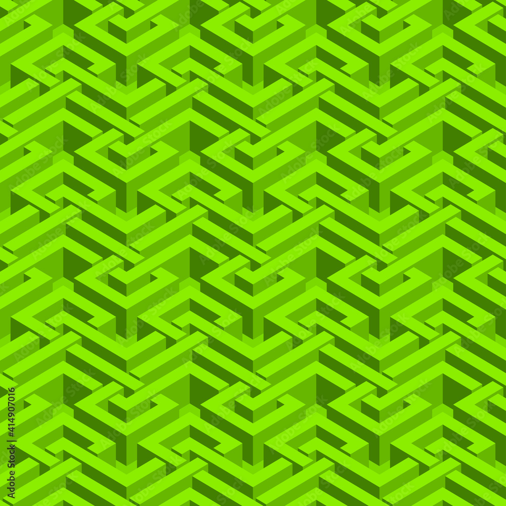 Isometric seamless pattern. Abstract illusory endless ornament texture. Fashion three dimensional background for web or printing design. Swatch is attached. Isometric seamless pattern. Abstract illusory endless ornament texture. Fashion three dimensional background for web or printing design. Swatch is attached.