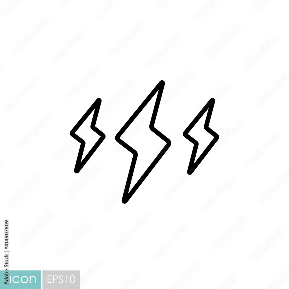 Rainstorm lightning vector icon. Weather sign Rainstorm lightning vector icon. Weather sign