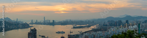 Victoria Harbour View from Top Battery of Devil's Peak at evening, Hong Kong © Philip