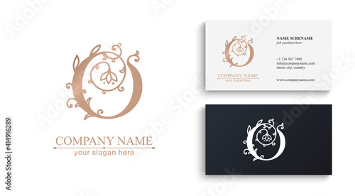 Premium Vector O logo. Monnogram and business cards. Personal logo or sign for branding an elite company.