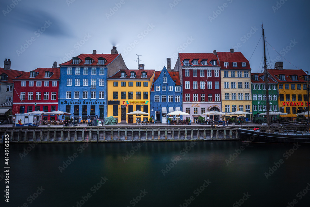 Harbor of Nyhavn, Copenhagen, Denmark, Nord Europe Harbor of Nyhavn, Copenhagen, Denmark, Nord Europe