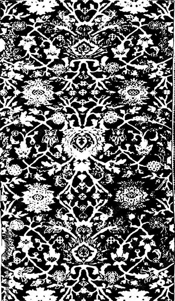 Distressed carpet design with persian motifs Distressed carpet design with persian motifs