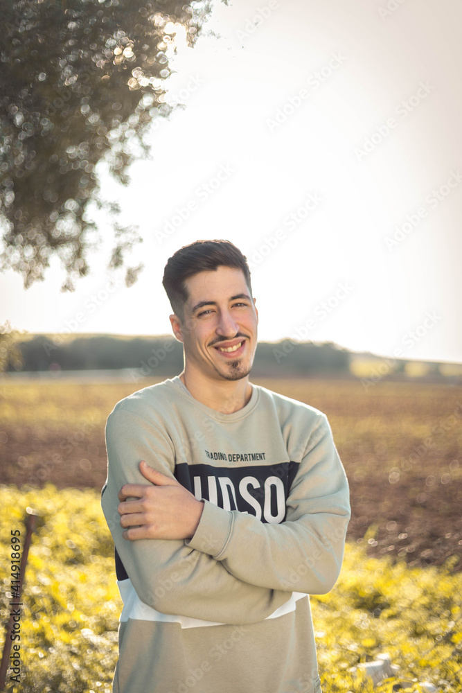 Obraz premium Portrait of a young man in nature