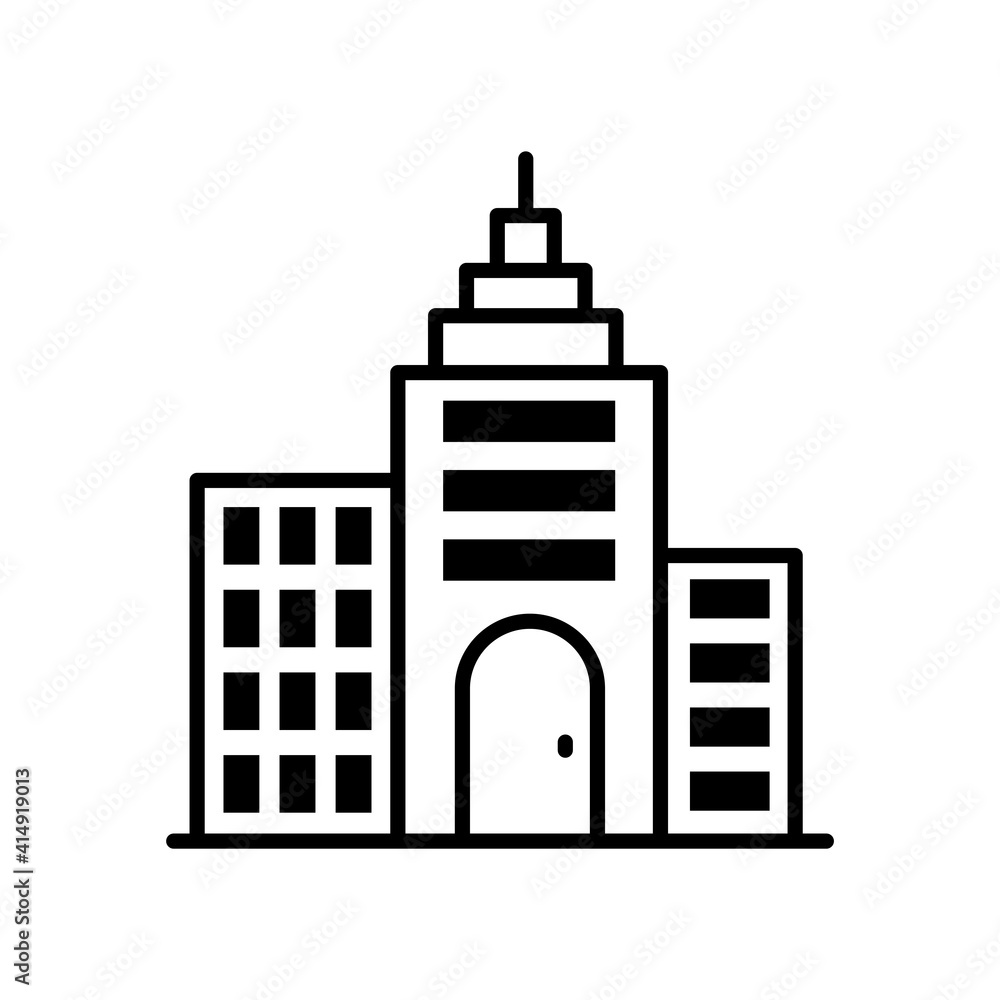 University building vector outline icon style illustration. University building vector outline icon style illustration.