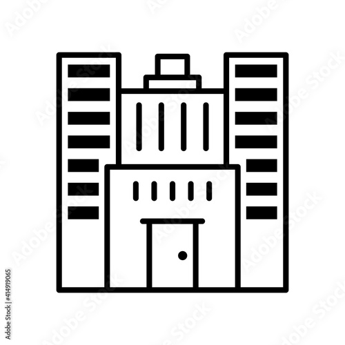 architecture building vector outline icon style illustration. 