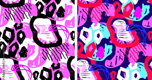 Fototapeta Naklejka Na Ścianę i Meble -  Abstract splash doodle pattern background. Template design sketch elements for poster, t-shirt design, pattern, background. Hand drawn splash doodle design elements. 