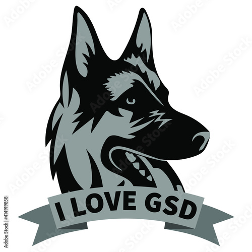 german shepherd vector, k9 dog training logo