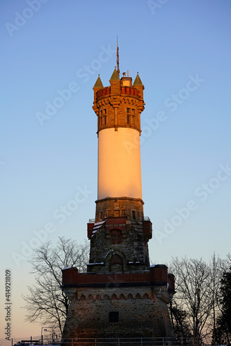 Harkortturm in Wetter, Nordrhein Westfalen. Aufgenommen am Abend im Winter. photo