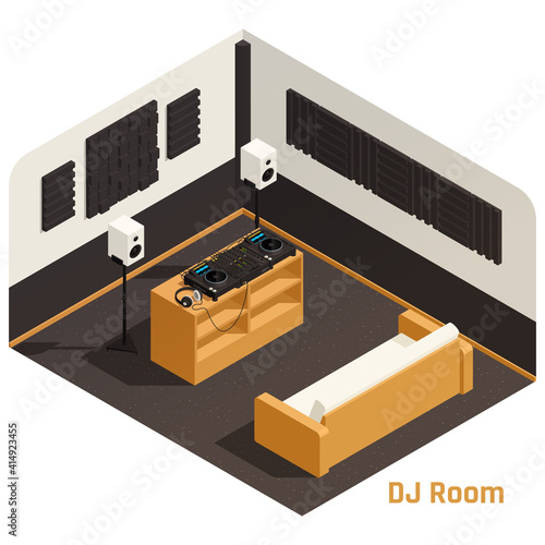 Dj Set Isometric Composition